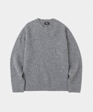 헤비 러쉬 울 라운드 니트 그레이