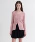 V-neck Ribbed Slim Knit Cardigan (indi pink)