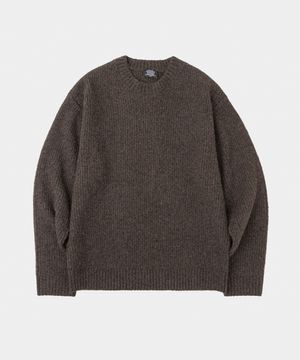 헤비 러쉬 울 라운드 니트 브라운