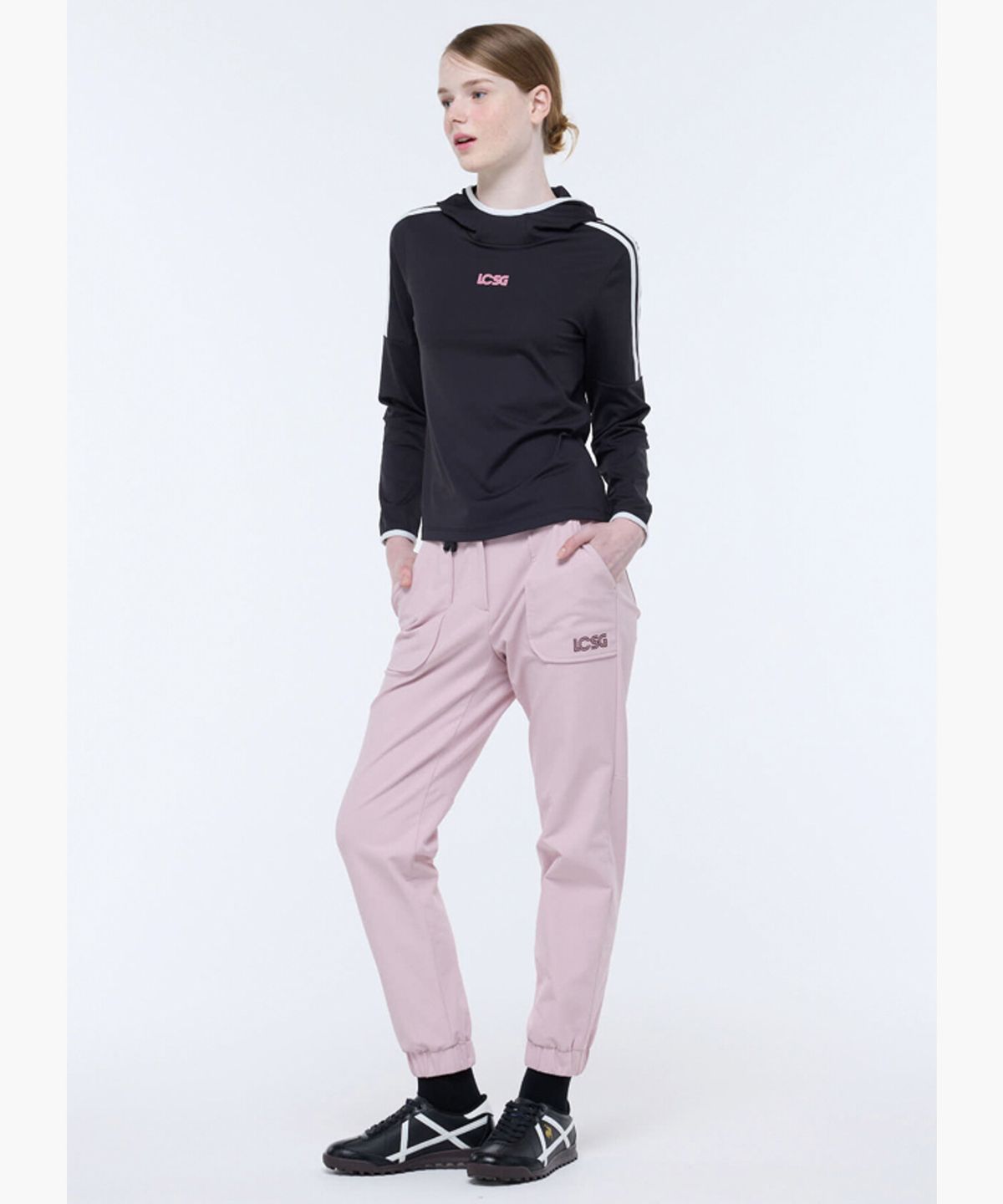 르꼬끄 골프(LECOQ GOLF) 여성 버클 조거핏 팬츠 (GQ322LPT95)