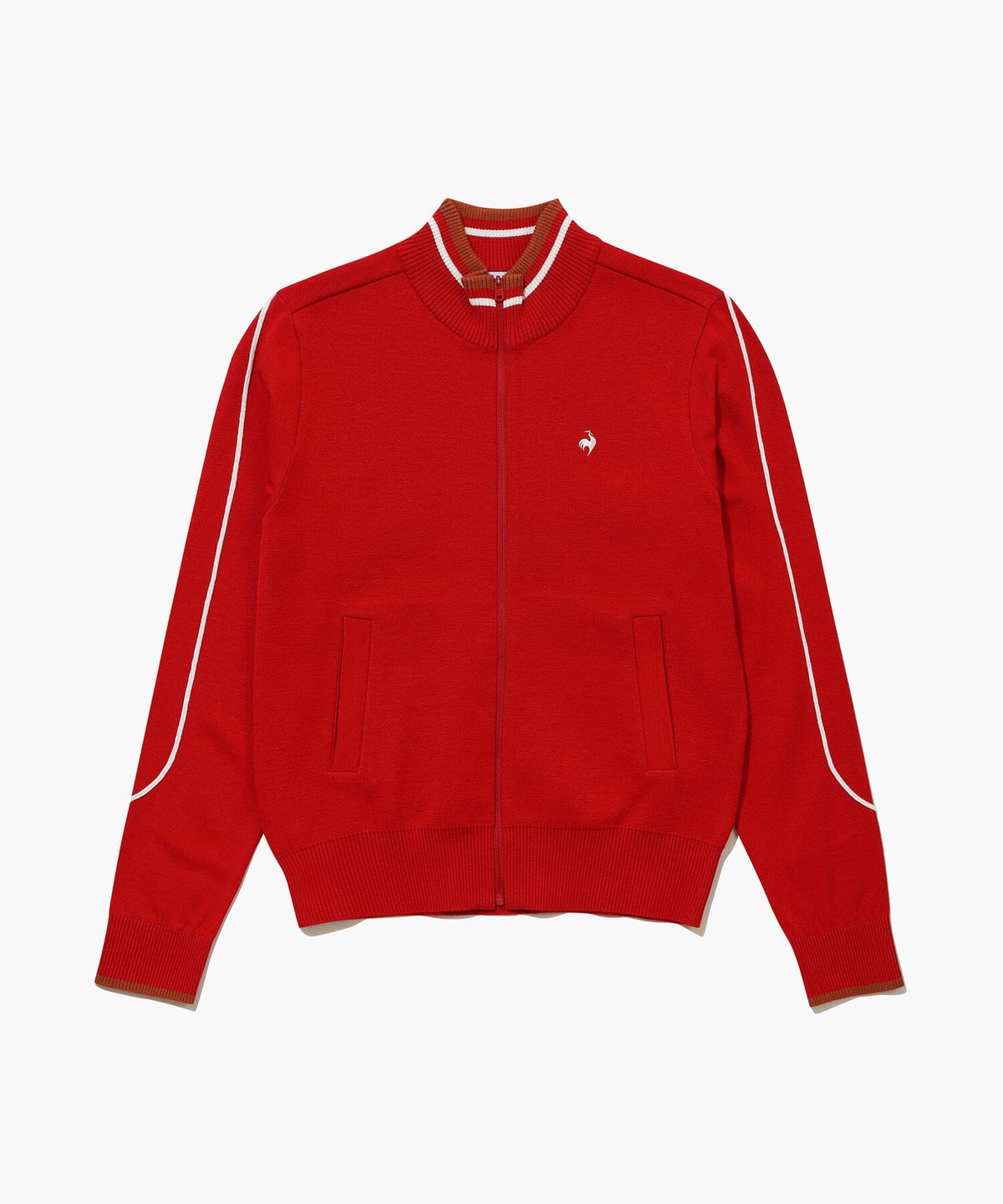 르꼬끄 골프(LECOQ GOLF) 여성 라인 포인트 스웨터 풀집업 점퍼 (GQ322LKC91)