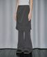 드레이프 핀턱 미디 스커트 팬츠 세트 - CHARCOAL