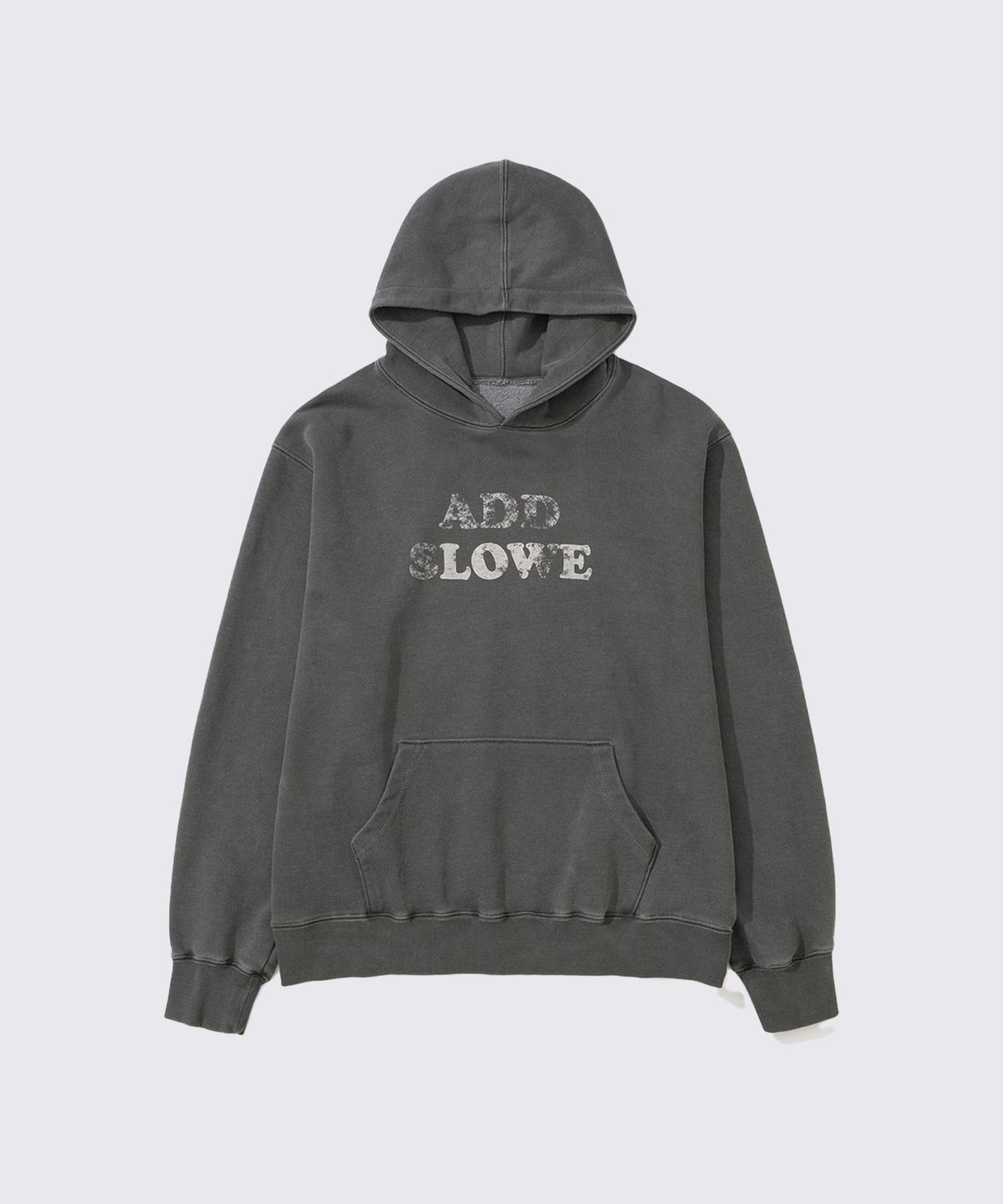 애드슬로우(ADDSLOW) Vintage Washed LOVE Hoodie [Charcoal]