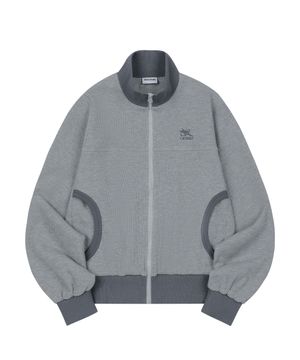 스포티 와플 라운드 포켓 집업 - MELANGE GRAY