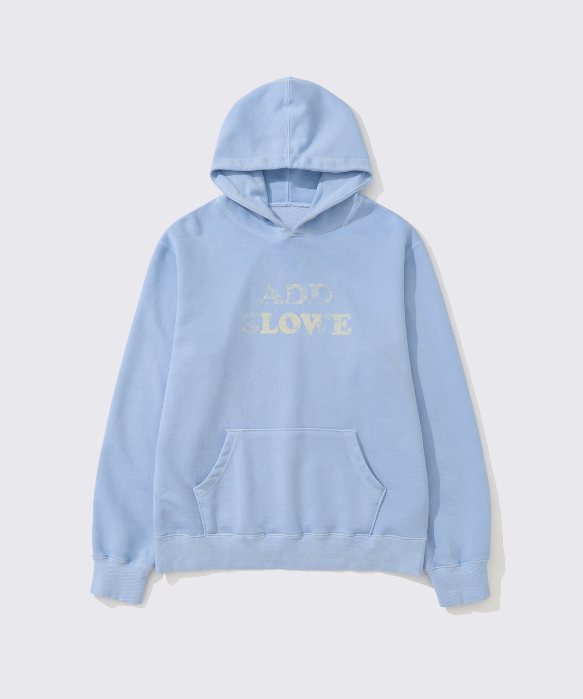 애드슬로우(ADDSLOW) Vintage Washed LOVE Hoodie [Sky Blue]