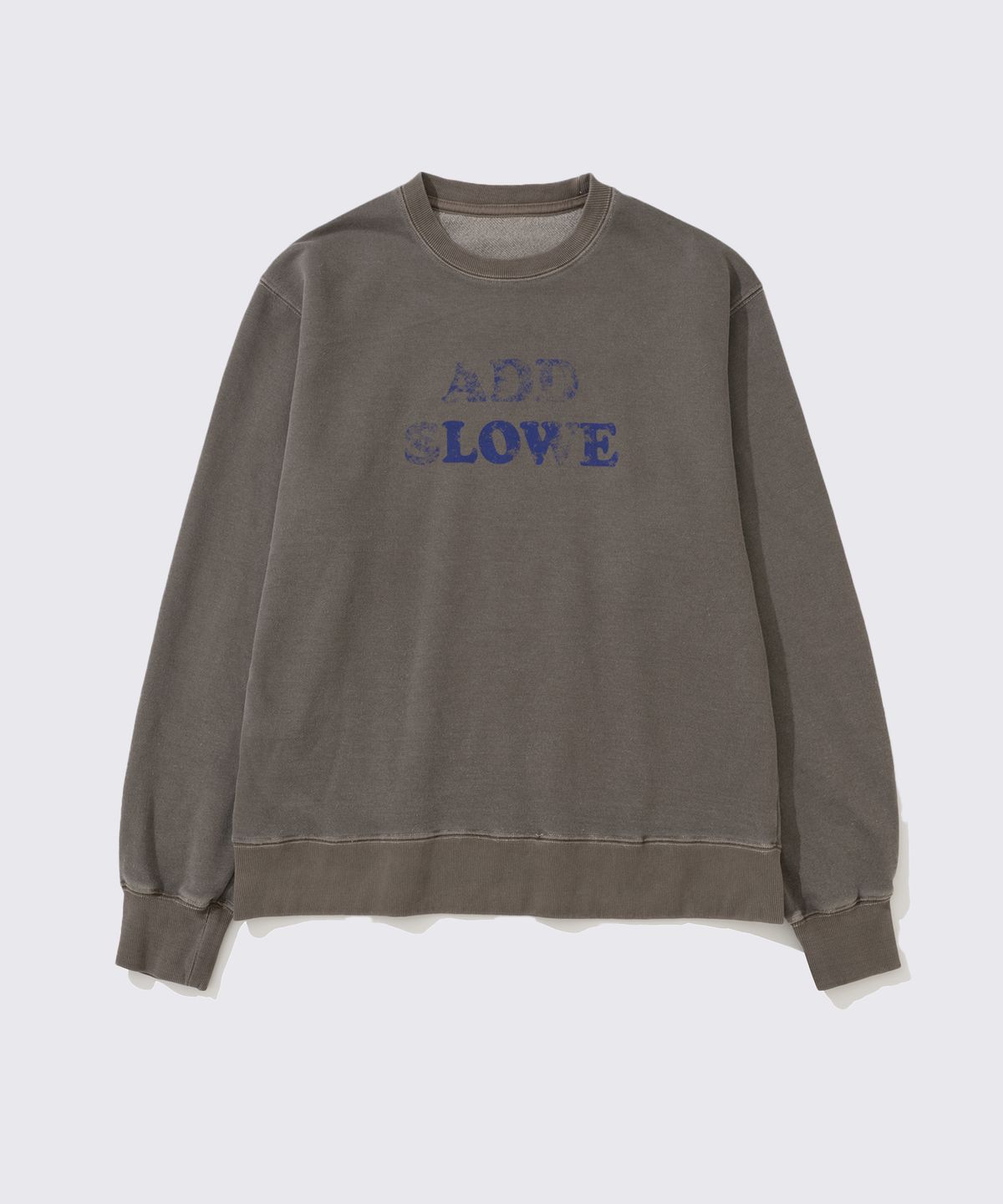 애드슬로우(ADDSLOW) Vintage Washed LOVE Sweat Shirt [Brown]