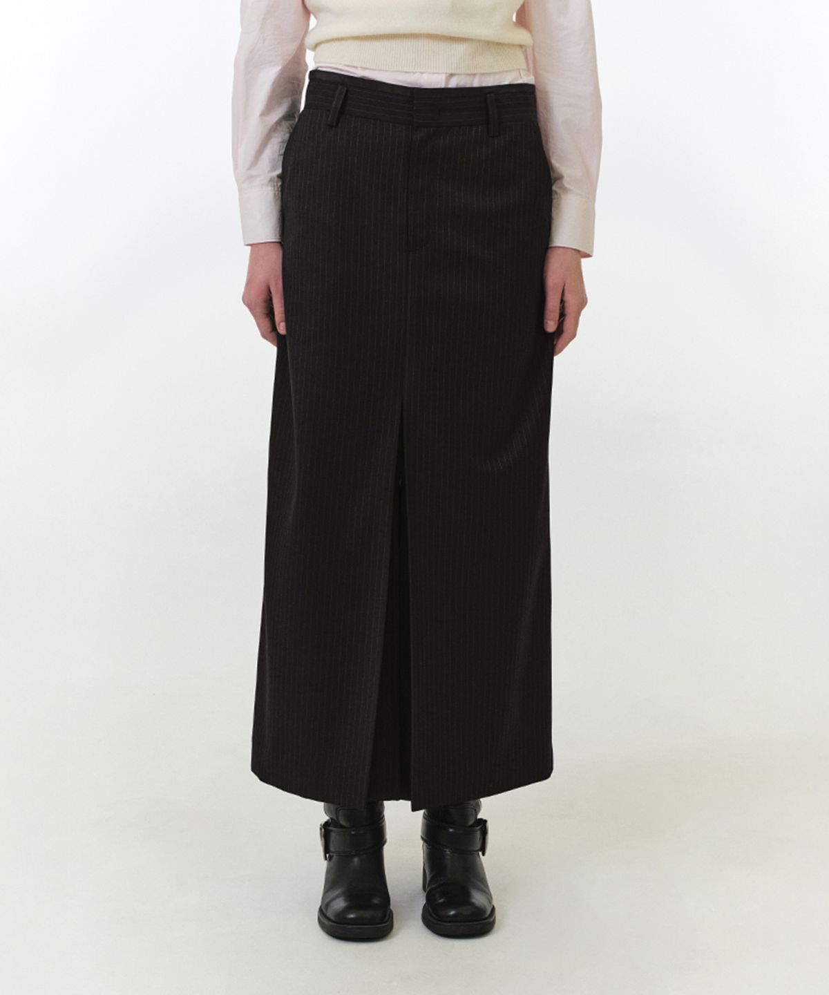 그로브(GROVE) NIXIE STRIPE LONG SKIRT (BROWN STRIPE)