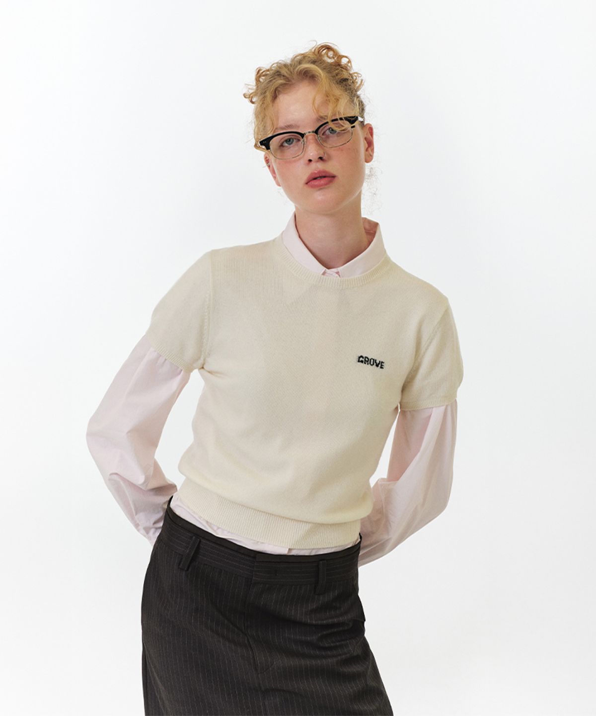 그로브(GROVE) ELENA H/S KNIT (IVORY)