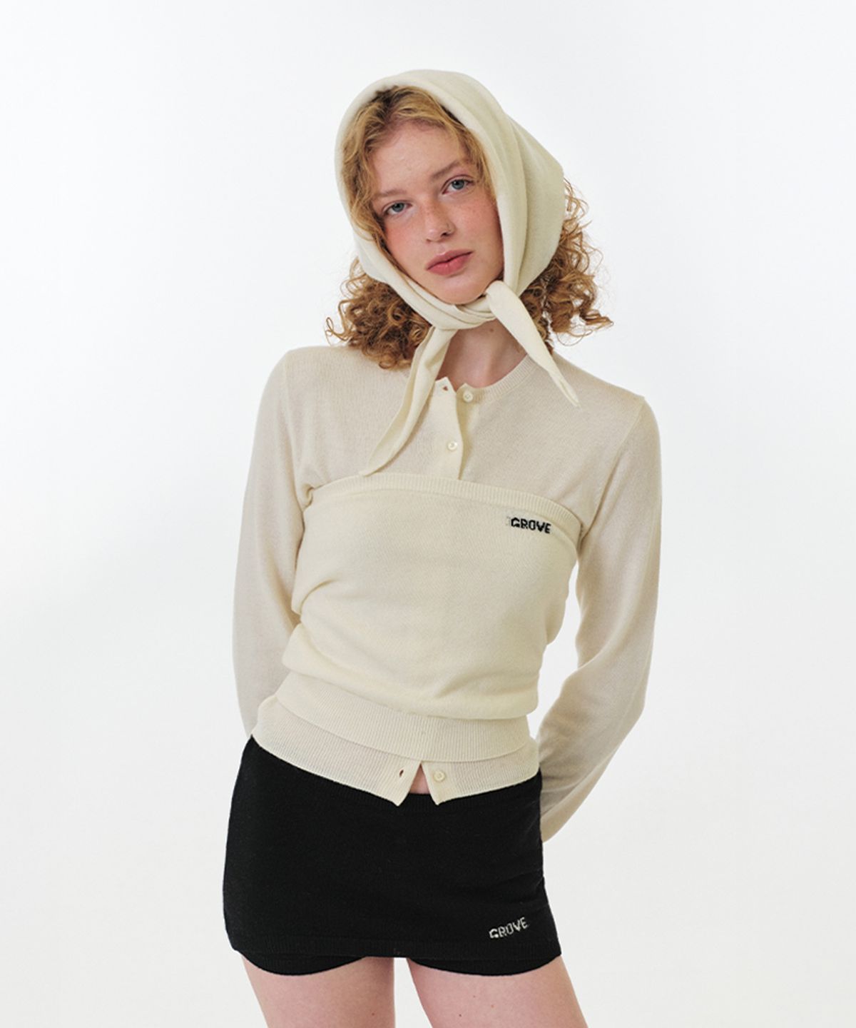 그로브(GROVE) ELENA CARDIGAN (IVORY)
