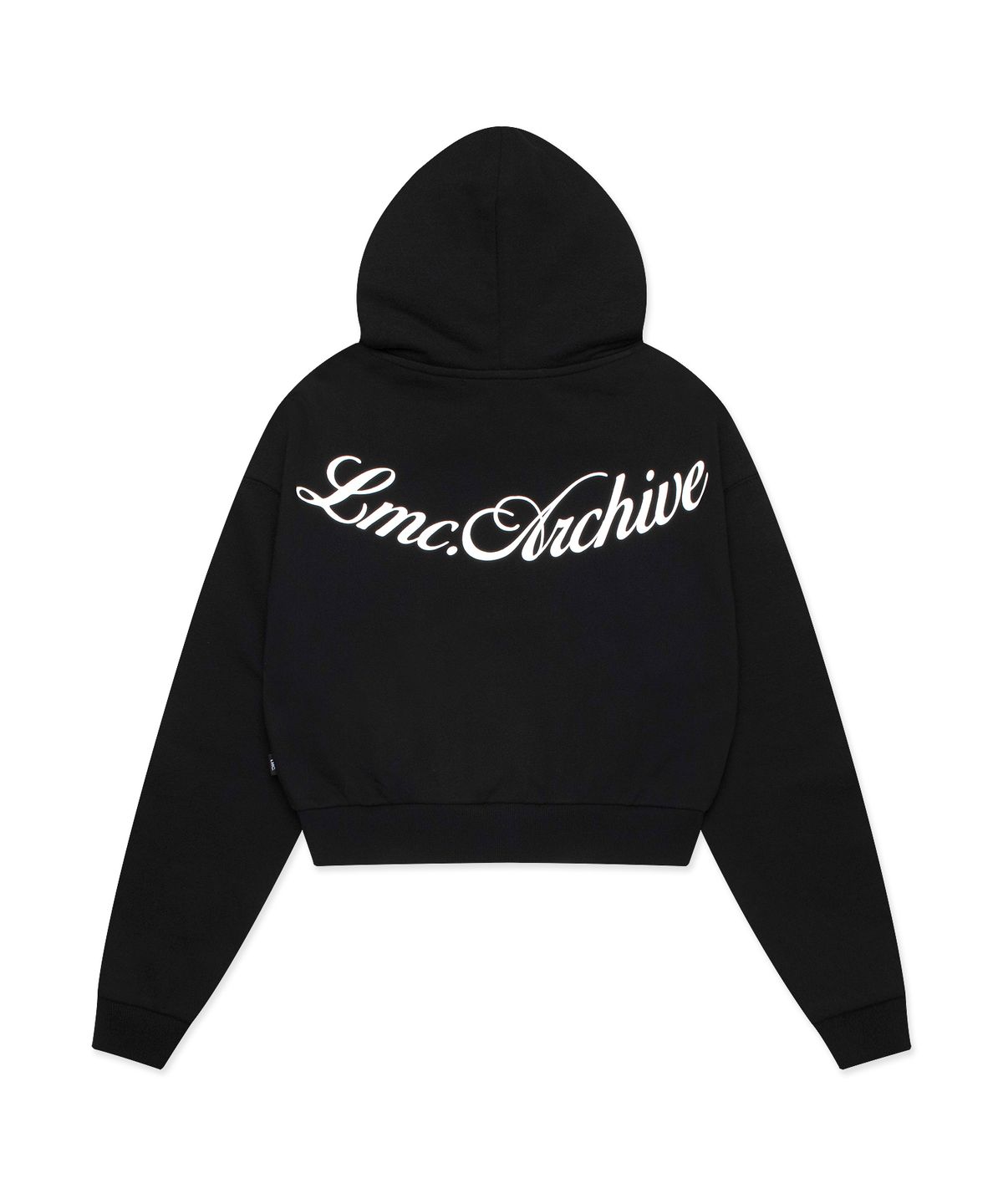 엘엠씨(LMC) WM BACK LETTERING CROPPED HOODIE black