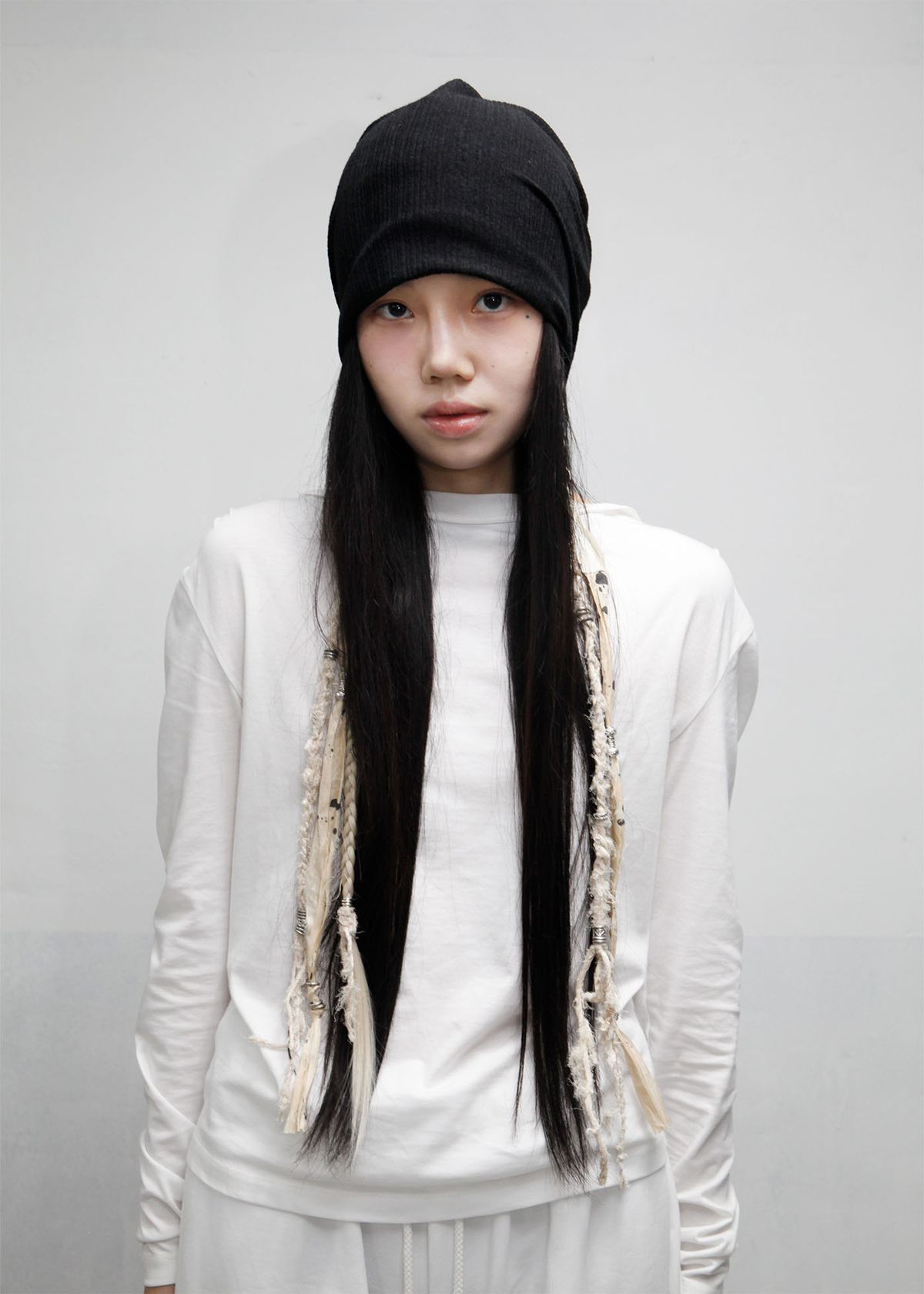 패스터(PASTER) [핸드메이드] 브레이디드 헤어 키링 비니, 블랙