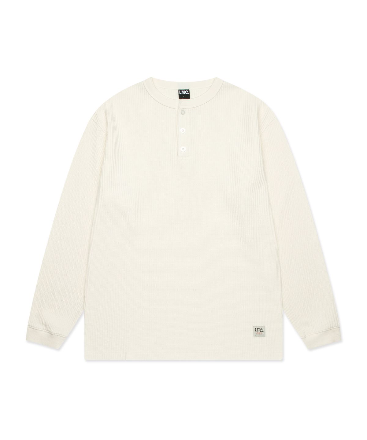 엘엠씨(LMC) HENLEY NECK WAFFLE LONG SLV TEE ivory