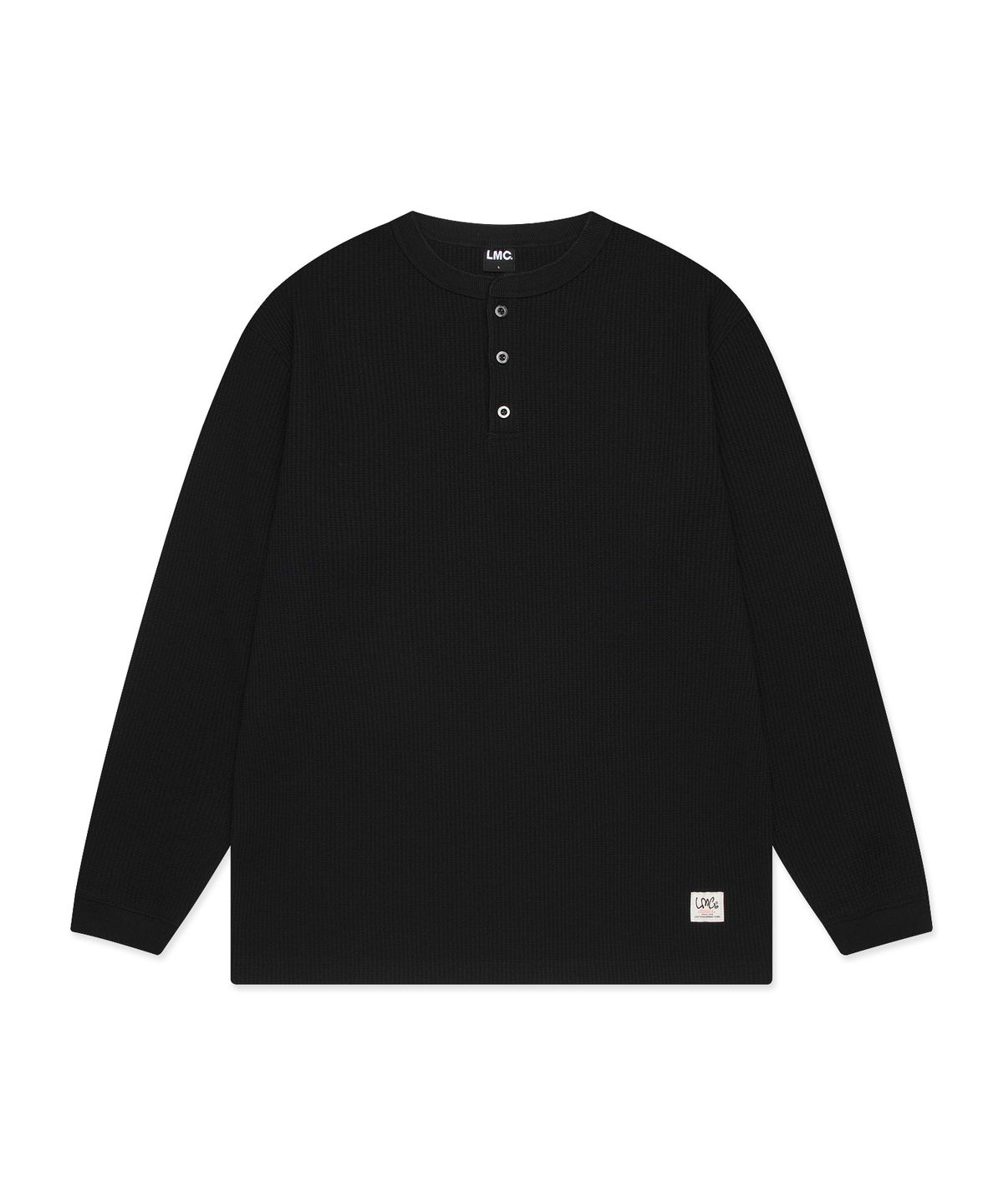 엘엠씨(LMC) HENLEY NECK WAFFLE LONG SLV TEE black