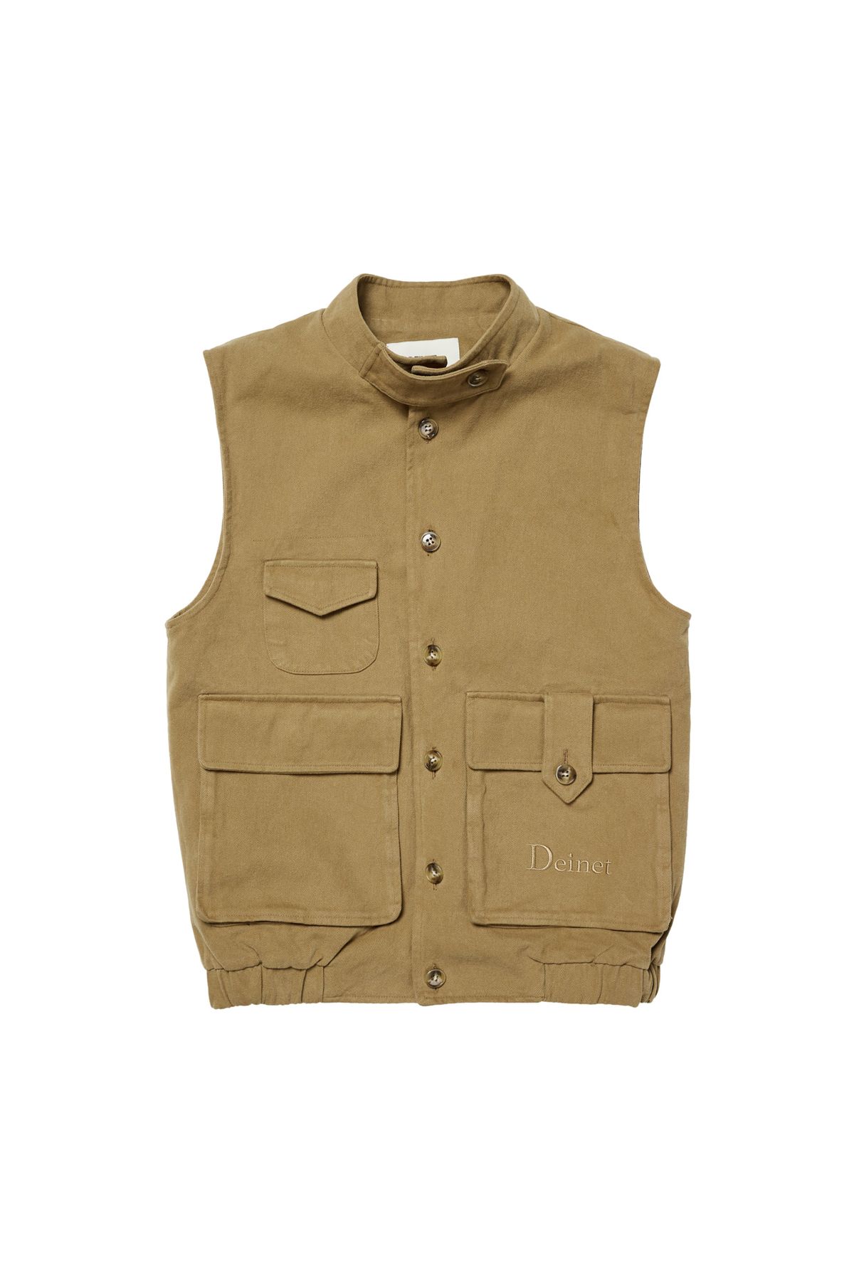 다이닛(DEINET) DEINET MULTI POCKET COTTON VEST IN BEIGE