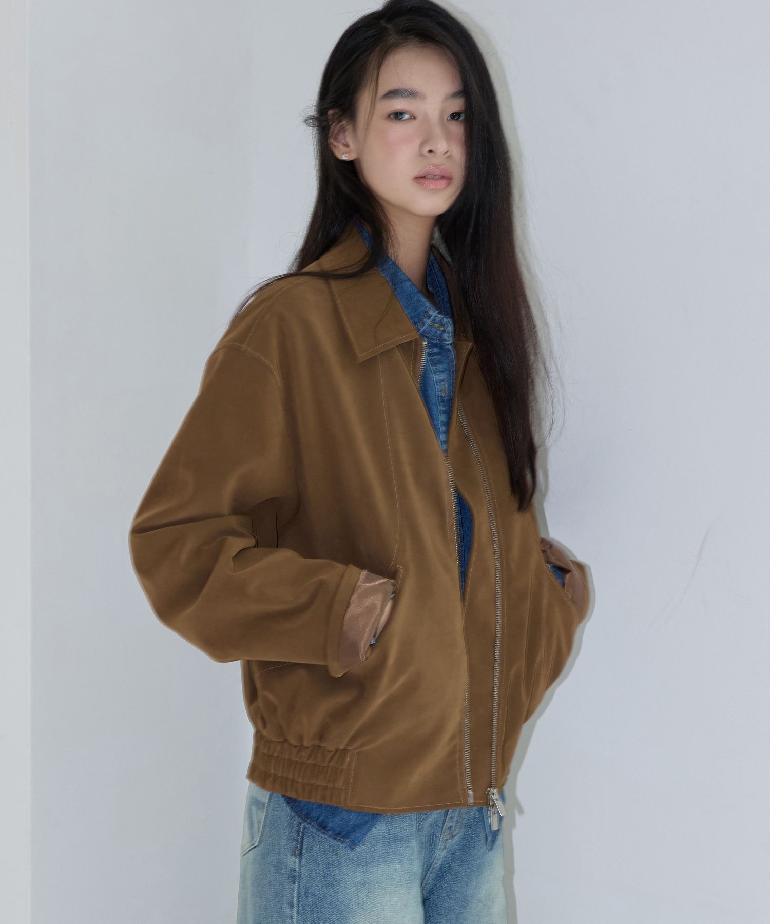 ma様ブラウン36 MUSINSA公式 | MICHIKO LONDON [無料返品] クラシックスエードブルゾン