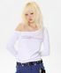 원 오프 숄더 L/S 티 [화이트]