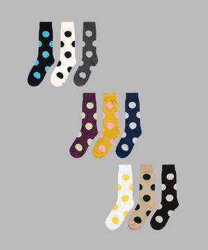 [3PACK] 1507 유니섹스 빅 도트 베이직 삭스 - 컬러선택형