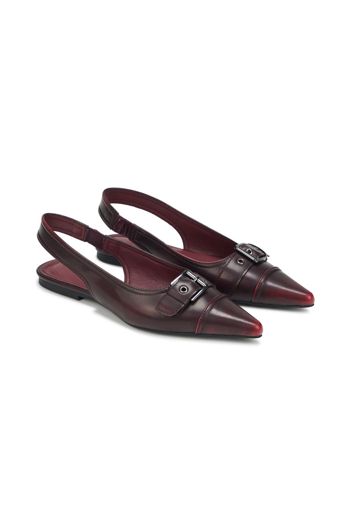 다이닛(DEINET) DEINET CRACK BUCKLE MULE IN BURGUNDY