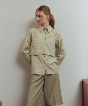 Lilou Bustier Shirt CreamSage