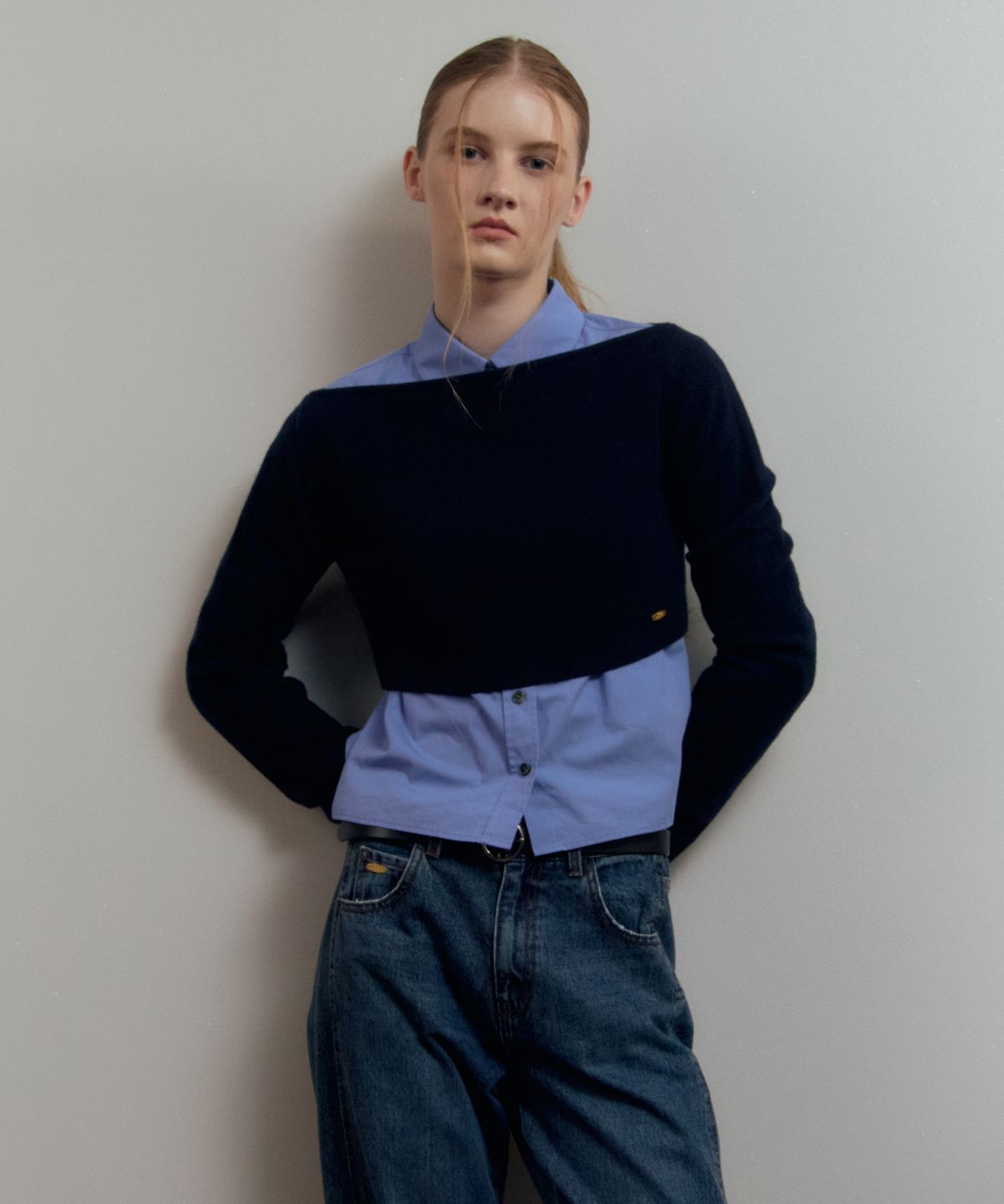 르메메(LEMEME) Vrit Tie Bustier Navy