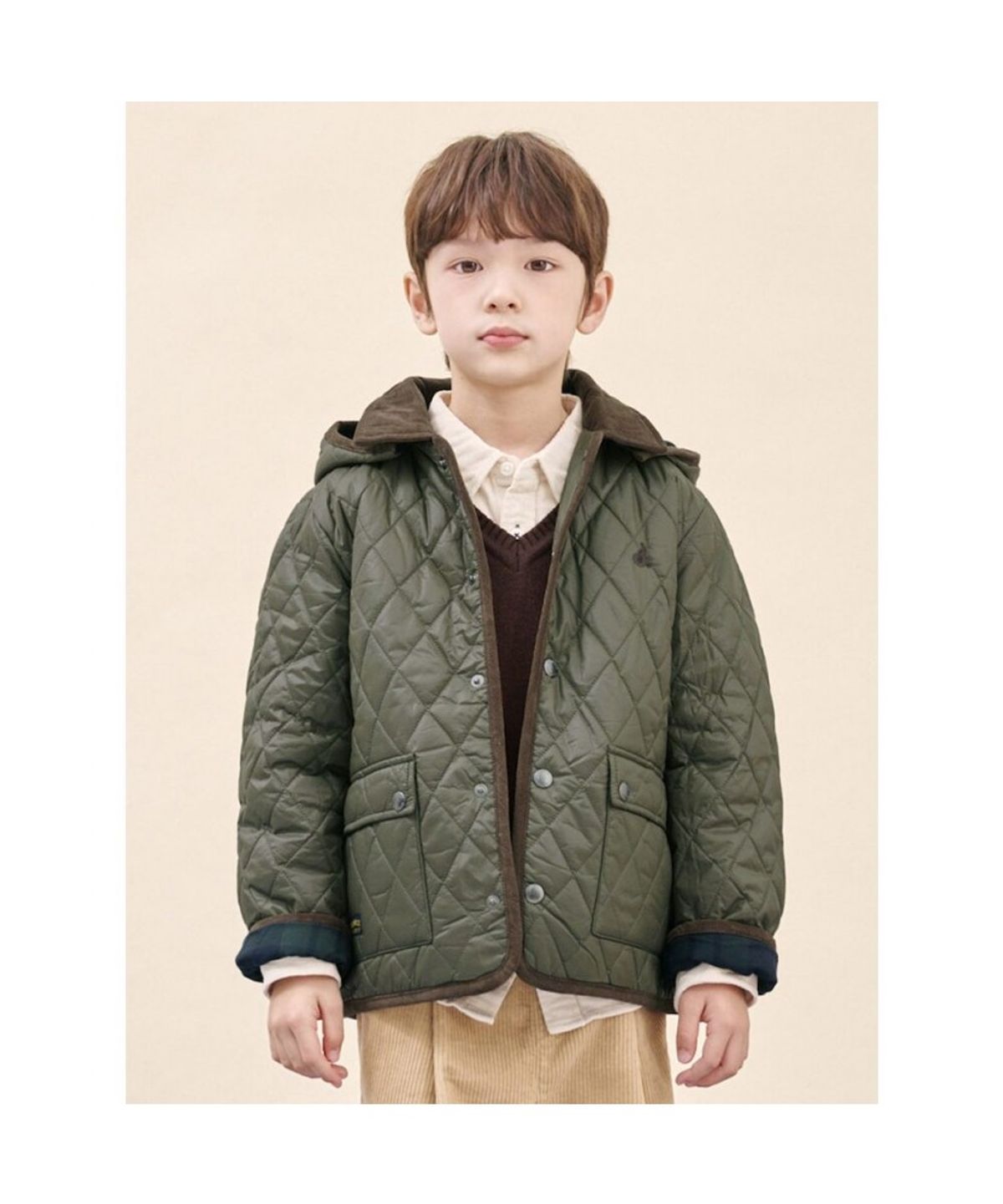 빈폴 키즈(BEANPOLE KIDS) 후드탈부착 클래식 퀼팅 점퍼  카키 (BI5938U02H) (BI5938U02H)