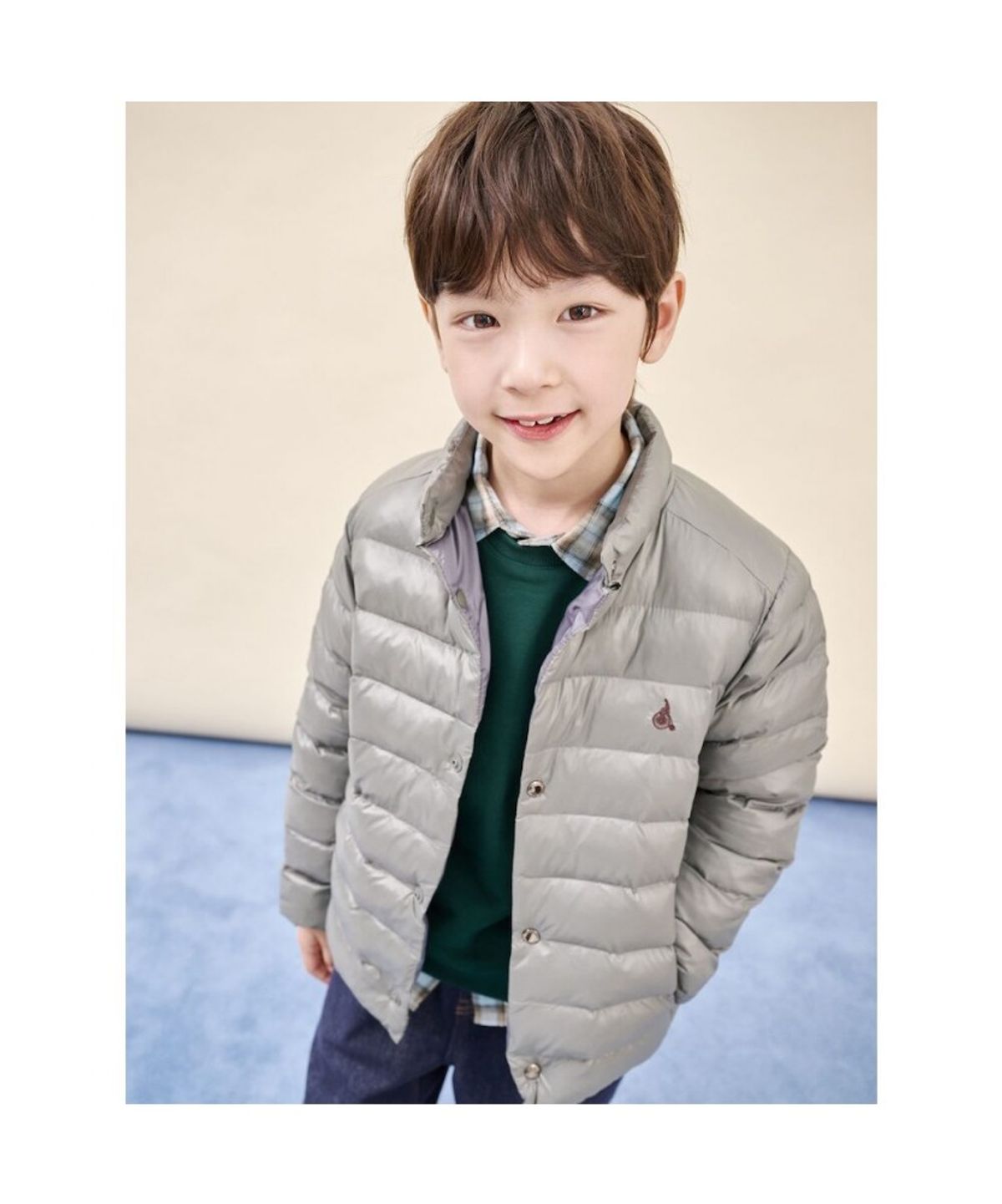 빈폴 키즈(BEANPOLE KIDS) 경량 패딩 점퍼  그레이 (BI5938U083)