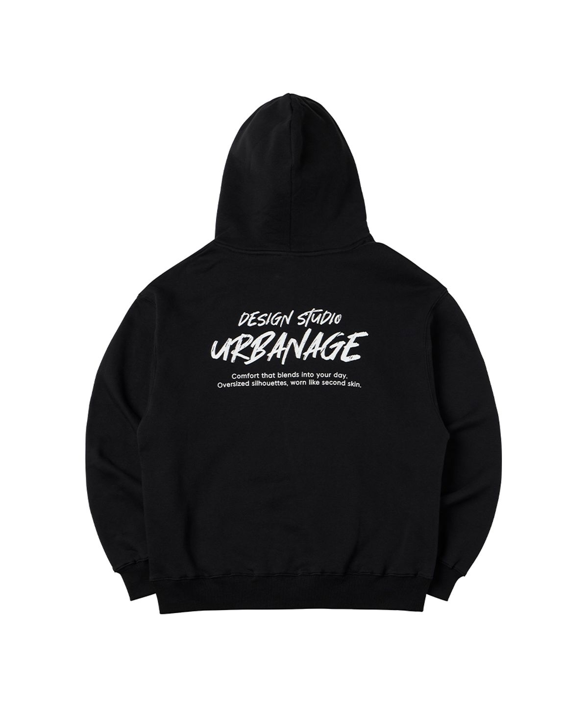 어반에이지(URBANAGE) DESIGN STUDIO 로고 오버핏 후드_블랙