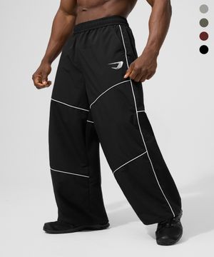 TPU 메탈 심볼 파이핑 와이드 팬츠_4color