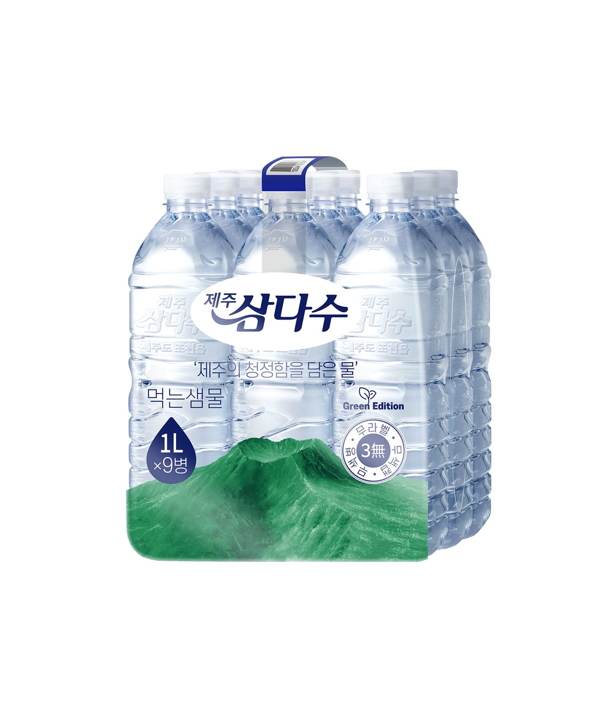 광동제약(KWANGDONG) 제주 삼다수 그린 1L 9입 (무라벨/유라벨 랜덤발송) 생수 먹는샘물 Z