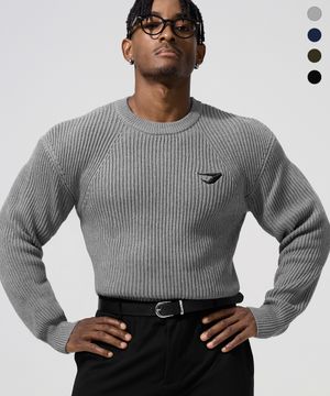 립브드 머슬핏 롱 슬리브 니트_4color