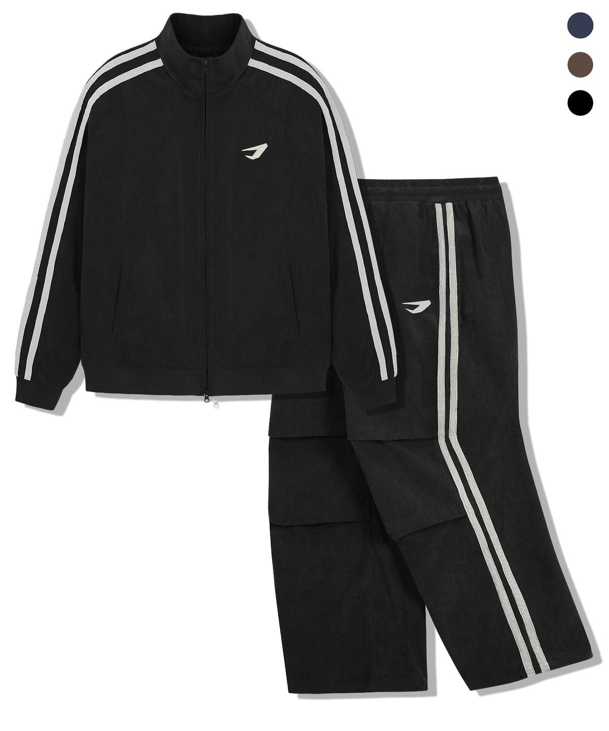드릭스(DRIX) [SET-UP] 코듀로이 트랙 라인 투웨이 자켓 셋업_3color