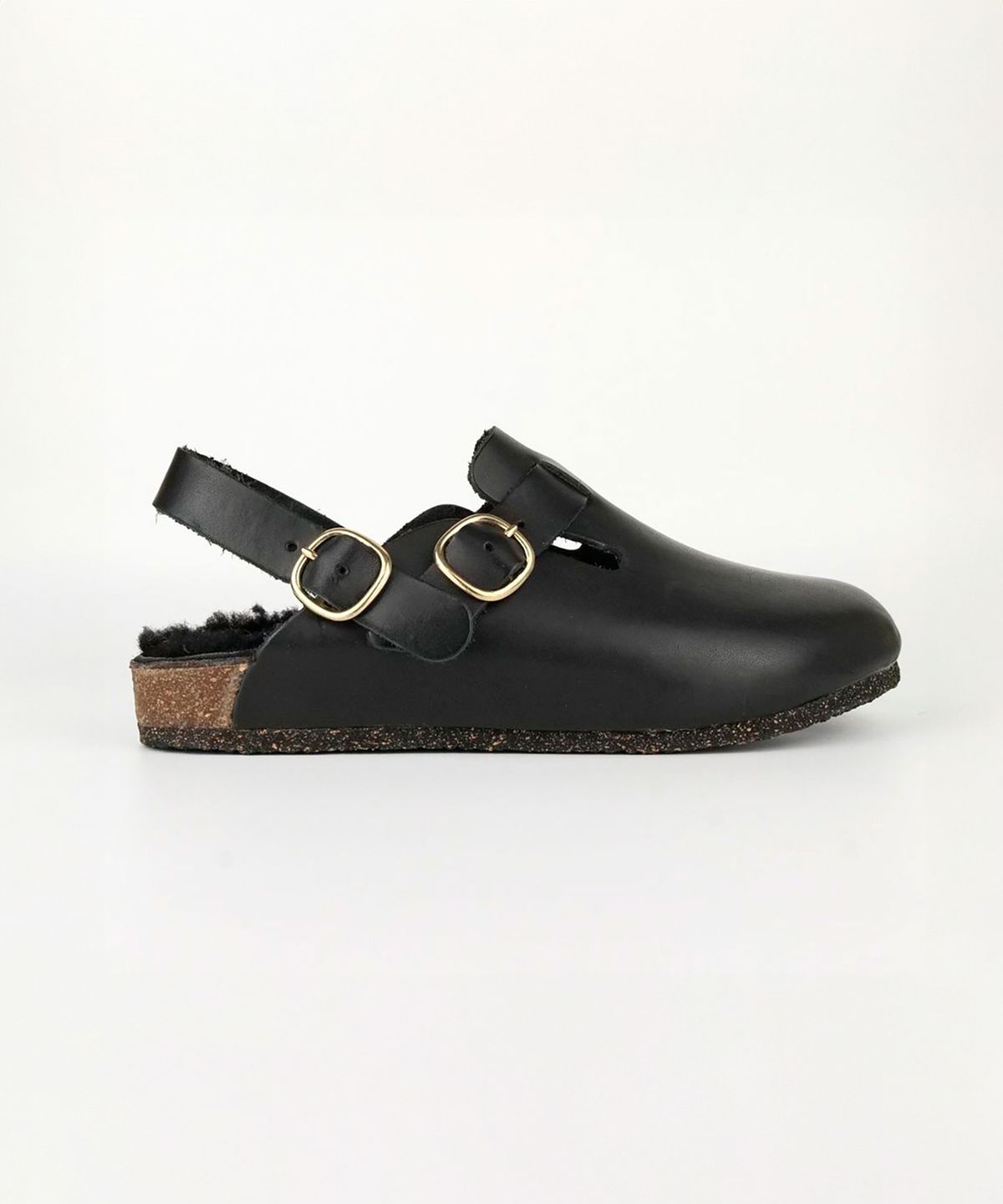 보사보(BOSABO) 클래식 버클 레더 클로그 뮬_BLACK(3cm) BOSW25WSLI012BLK