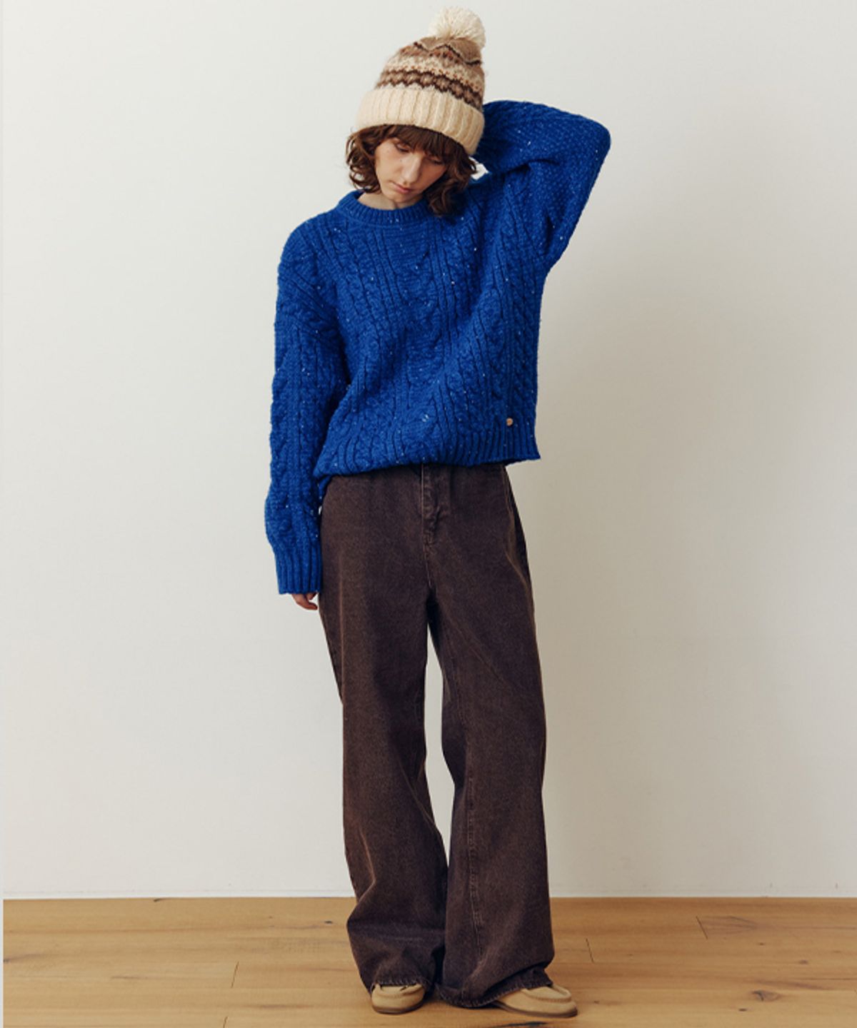 코스에그(COSEGG) Brown Washed Denim Pants_EEFPT95
