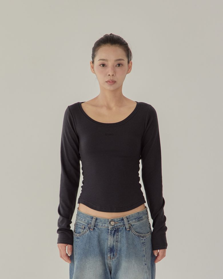 Touched Shirring Tee (White, Charcoal, Black) / 25FWTS002