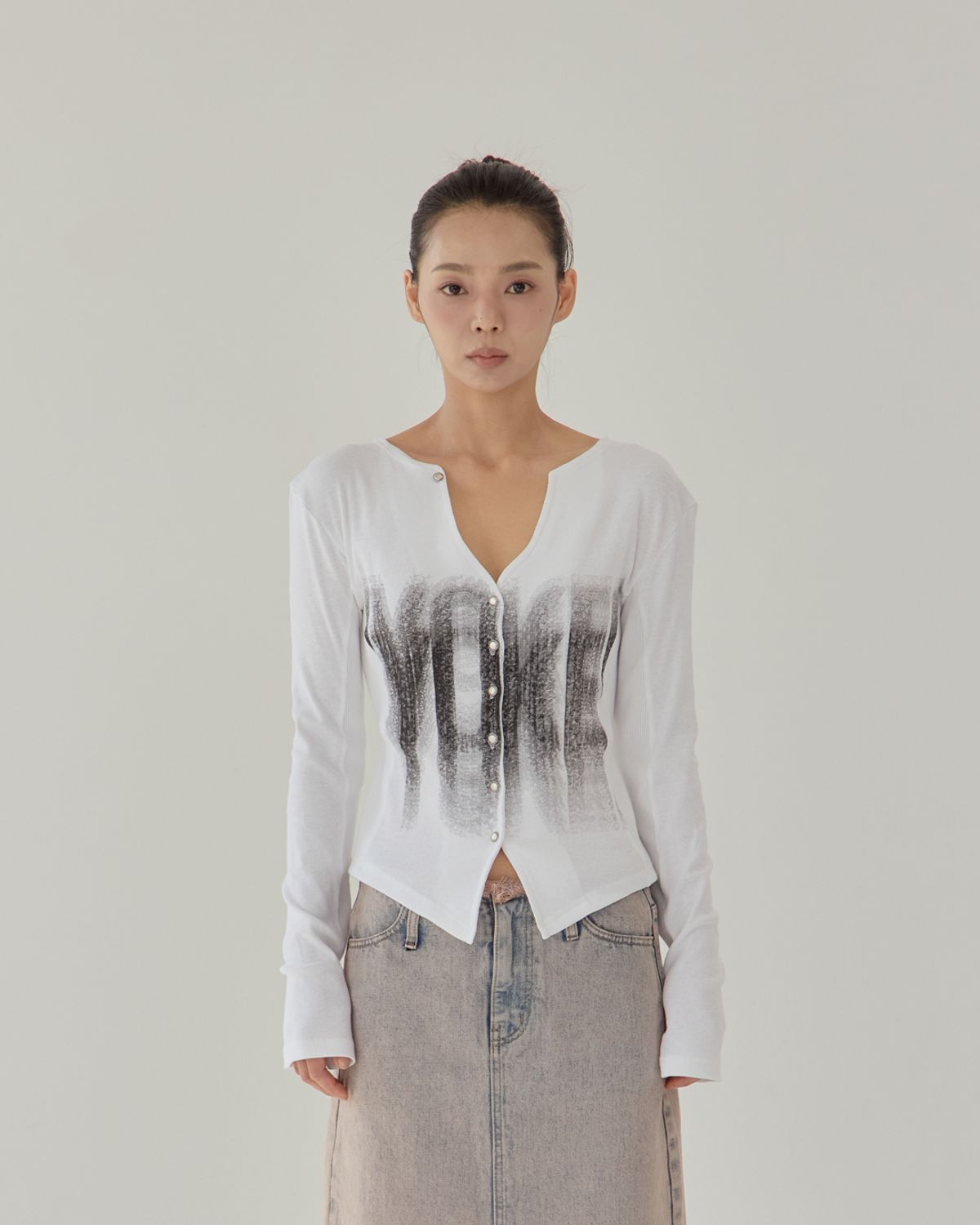노 엑스트라 터치(NO EXTRA TOUCH) Cotton Cardigan (Ivory) / 25FWKC002IV