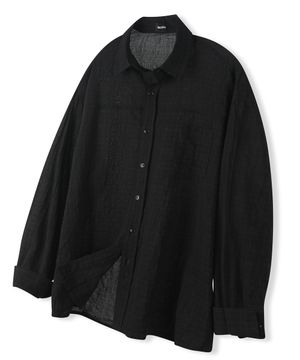 빈티지 그런지 체크 셔츠 블랙