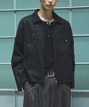 빈티지 스웨이드 레더 자켓 - 블랙