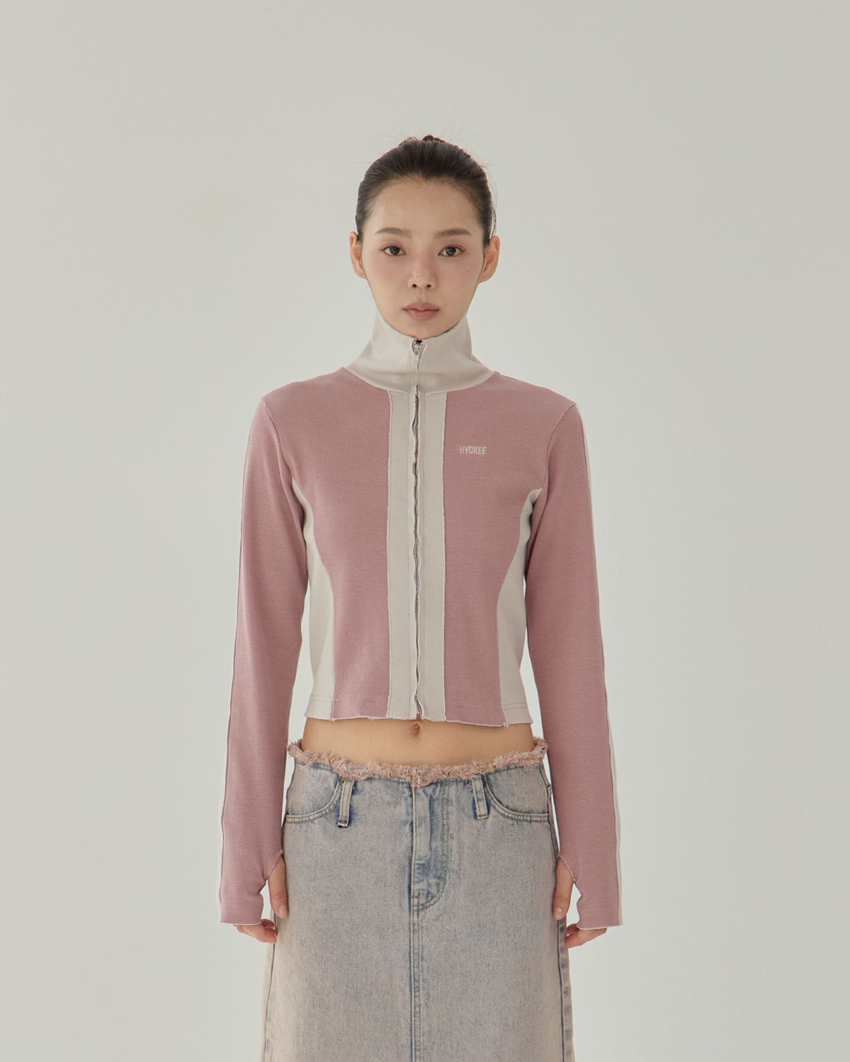 노 엑스트라 터치(NO EXTRA TOUCH) Track Zip-up (Pale Pink) / 25FWTS003PI