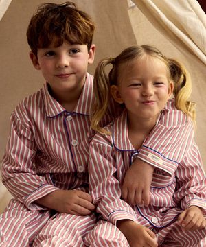 [2SET] 실크핏 피오니 긴팔 키즈 잠옷 세트