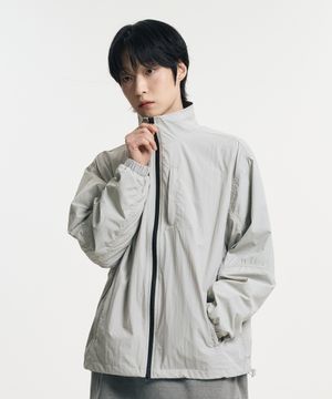 하이넥 나일론 윈드브레이커 자켓 그레이