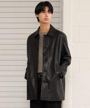 유니섹스 베지터블 램스킨 하프 자켓 [블랙]