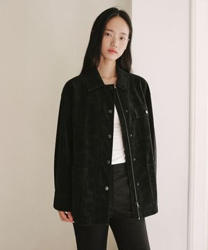 신세틱 소프트 레더 유틸리티 자켓 [블랙]