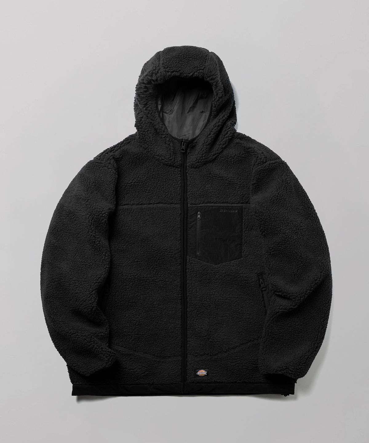 디키즈(DICKIES) 플리스 포켓 집업 후디 Black