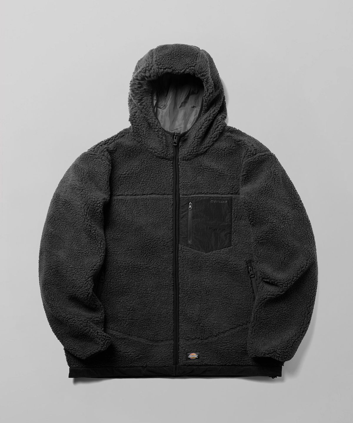 디키즈(DICKIES) 플리스 포켓 집업 후디 Gray