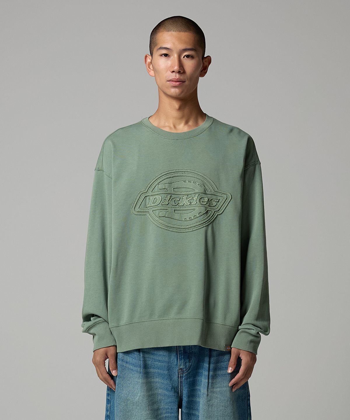 디키즈(DICKIES) 프렌치테리 EMB 로고 스웨트셔츠 Sea Spray
