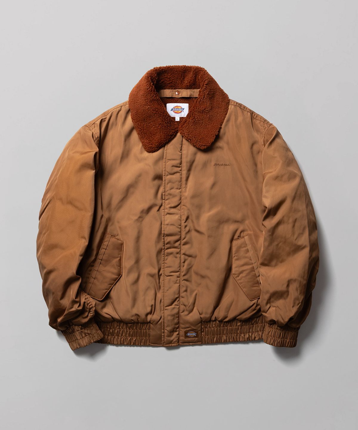 디키즈(DICKIES) 나일론 시어링 봄버 재킷 Camel
