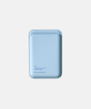 라벨 스카이블루 가죽 카드 지갑 스탠드 [맥세이프]