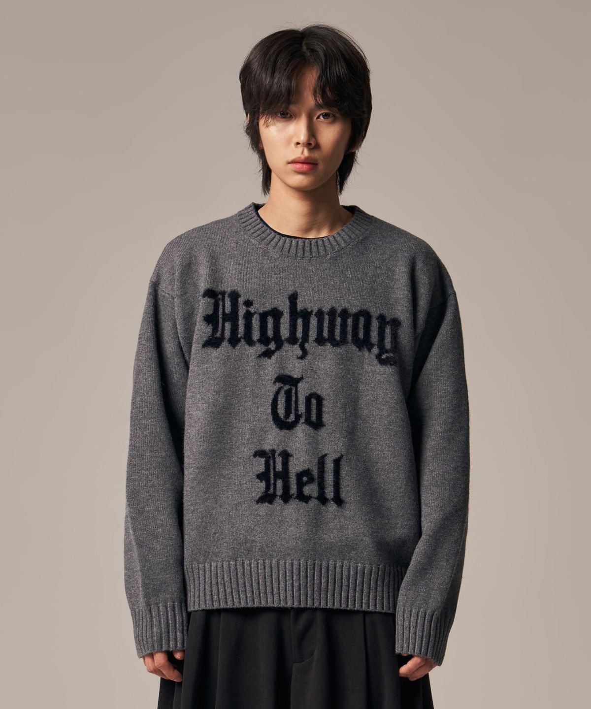 아이돈워너셀(IDWS) Hellride Crewneck Knit Charcoal