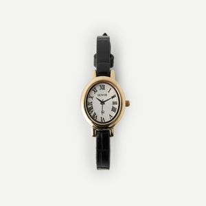 CLASSIC ELLIPSE LEATHER WATCH (GOLD)