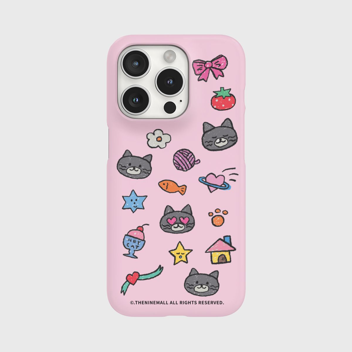 더나인몰(THE NINEMALL) doodle hey cat pattern [하드 폰케이스]
